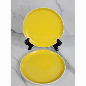 Oneida Color Burst Lemon Salad Plate 7 3/4" Yellow Stoneware Dinnerware Vintage